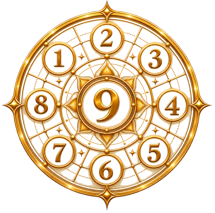 Rotating numerology number wheel